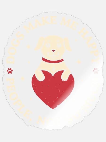Hunde machen mich glücklich - Sticker Größe S (10 x 10 cm) - Transparent glänzend