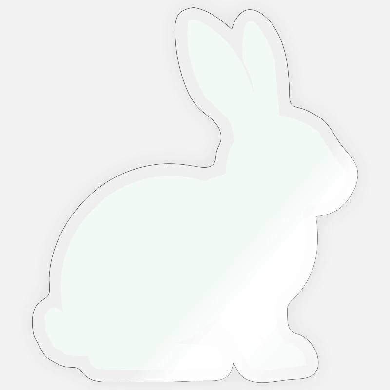 Bunny Silhouette Minimal - Sticker taille S (10 x 10 cm) - brillant transparent