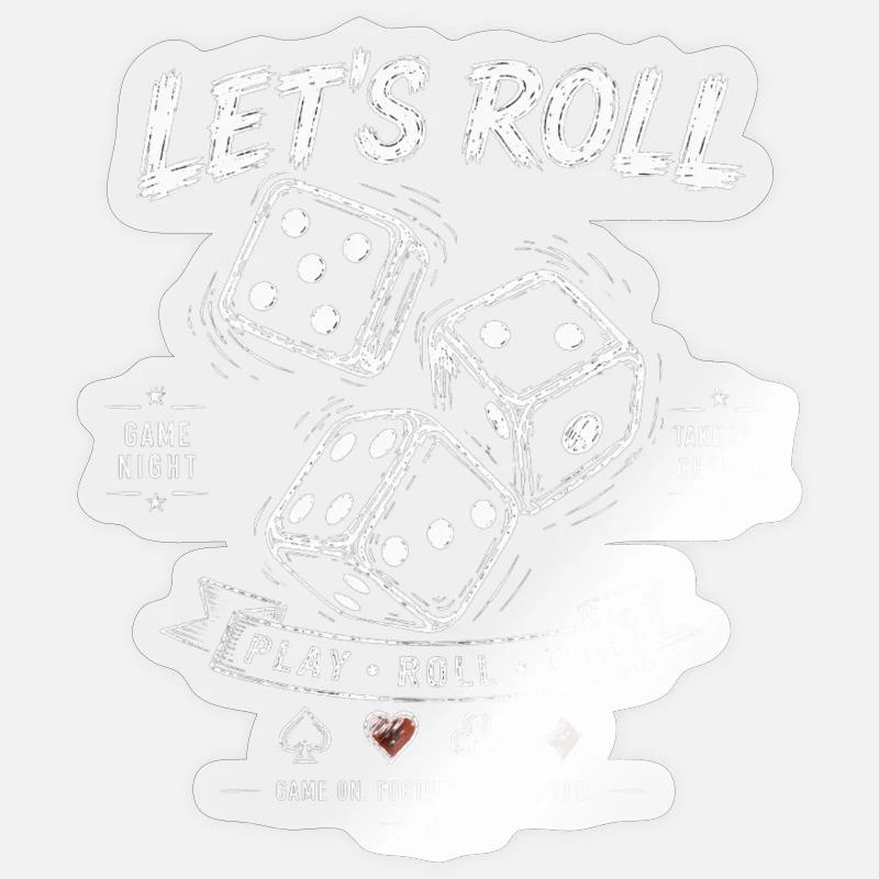 Let's Roll Retro Dice Design - Sticker size S (10 x 10 cm) - transparent glossy