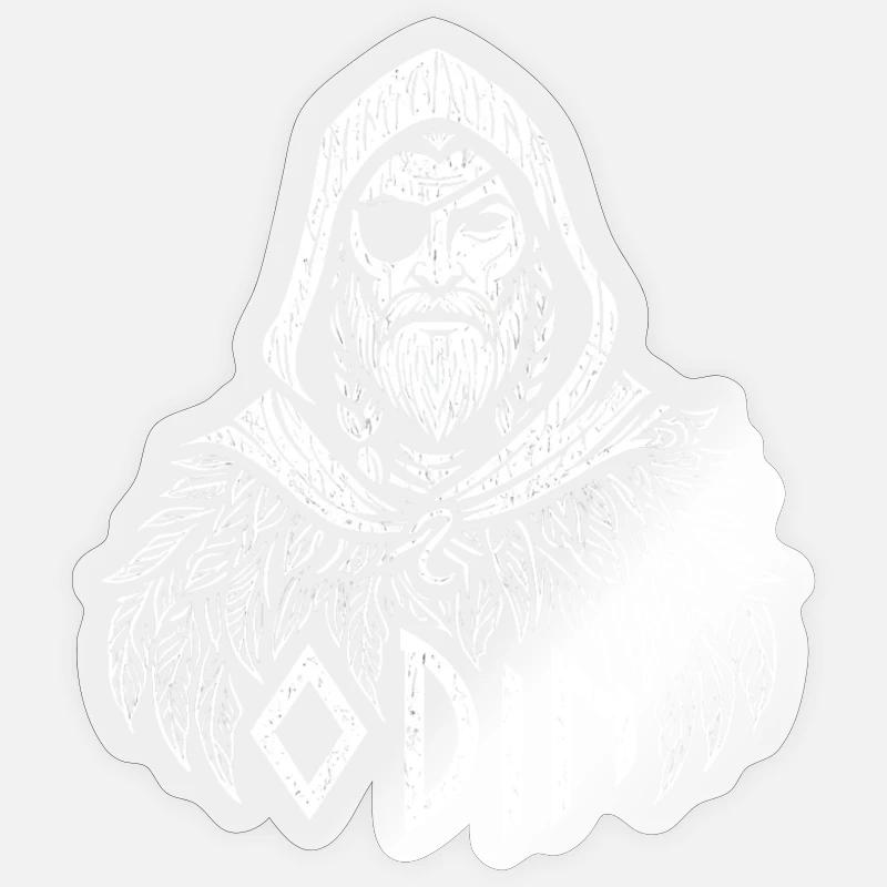 Odin, Raven Feathers - Sticker size S (10 x 10 cm) - transparent glossy