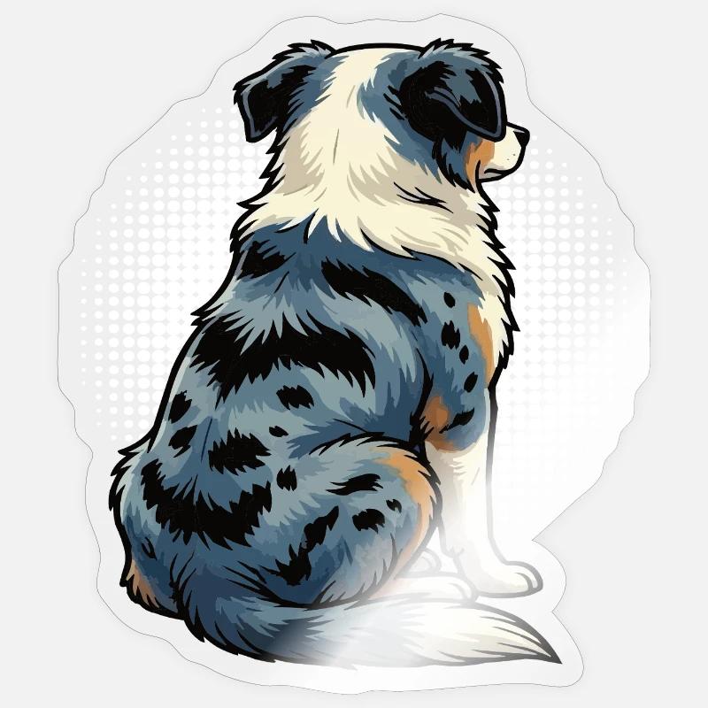 Australian Shepherd Aussie Aussiebesitzer Aussies - Sticker Größe S (10 x 10 cm) - Transparent glänzend