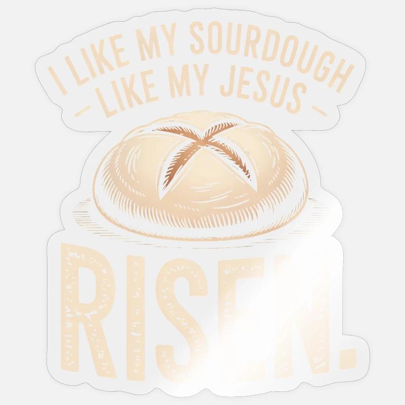 Levain de Jesus Tee - Sticker taille S (10 x 10 cm) - brillant transparent