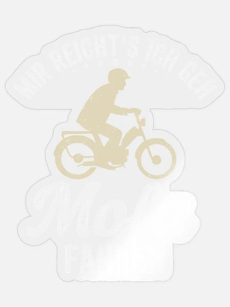 Mofa Moped Roller Mofafahrer Mofaroller - Sticker Größe S (10 x 10 cm) - Transparent glänzend