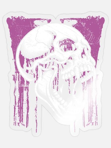 Angry Skull - Sticker Größe S (10 x 10 cm) - Transparent glänzend