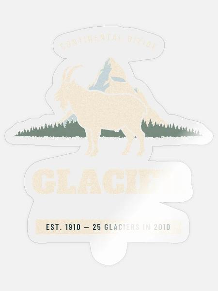 Glacier National Park Kontinentalscheide - Sticker Größe S (10 x 10 cm) - Transparent glänzend