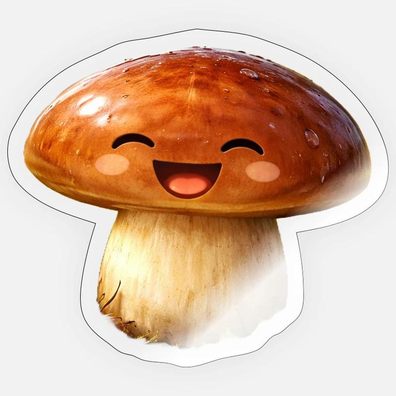 Champignon beurre de la taïga - Sticker taille S (10 x 10 cm) - brillant transparent