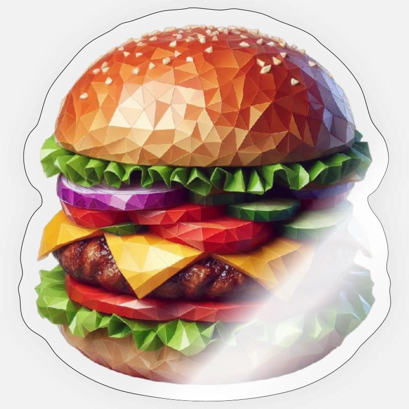 Polygone de hamburgers Sticker taille S (10 x 10 cm)