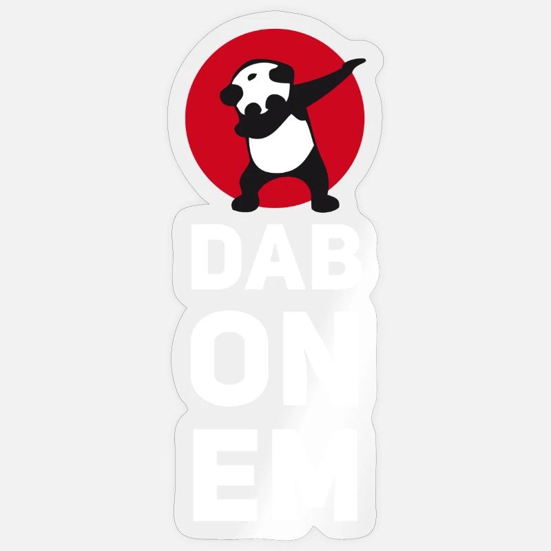 dab on em dabbing panda football touchdown mooving - Sticker Größe S (10 x 10 cm) - Transparent glänzend