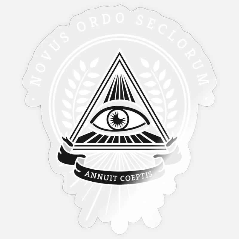 Illuminati œil omniscient pyramide de la société secrète Sticker taille S (10 x 10 cm)