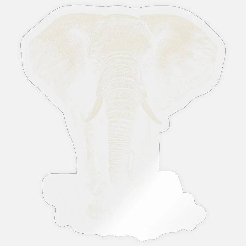 Elephant - Sticker taille S (10 x 10 cm) - brillant transparent