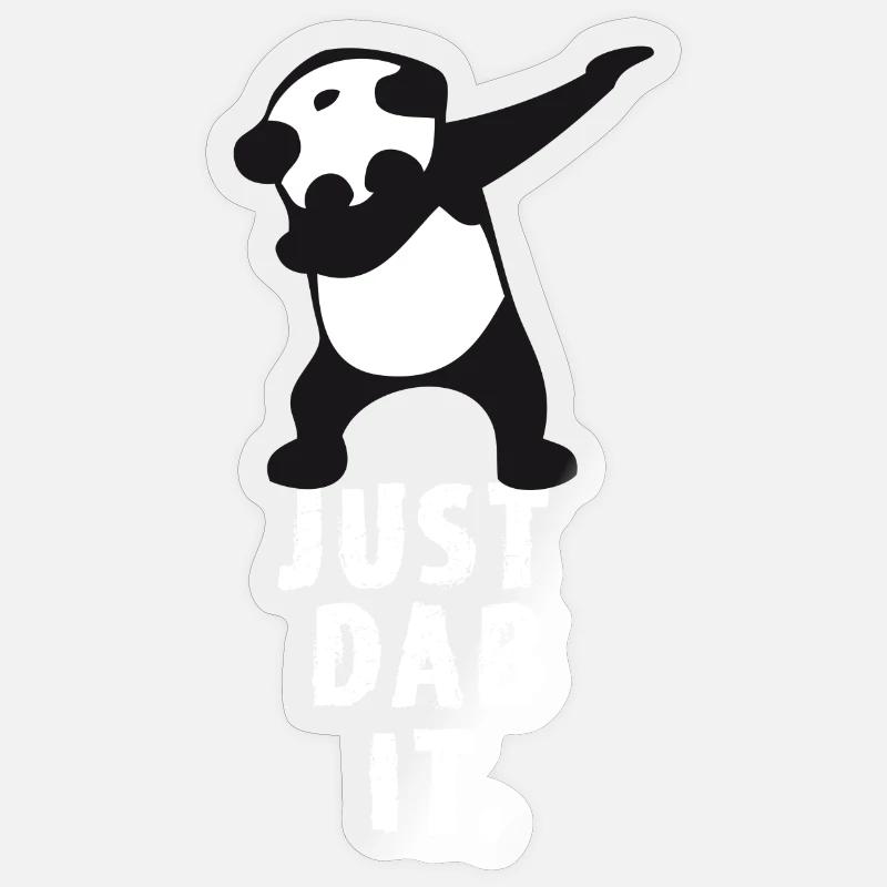 dab just dab it panda dabbing touchdown super victoire - Sticker taille S (10 x 10 cm) - brillant transparent