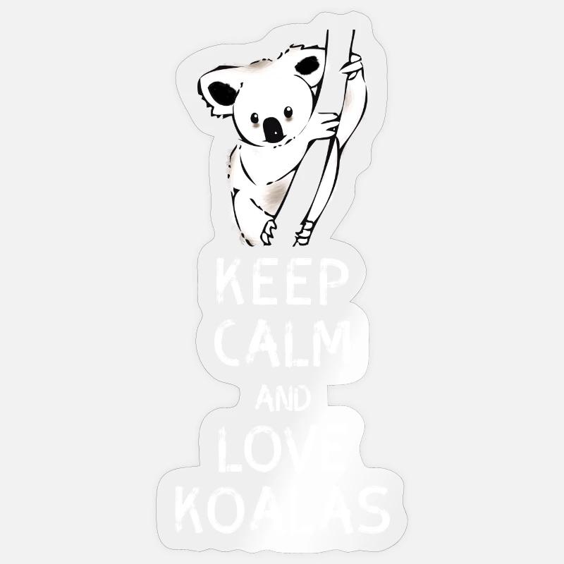 koala keep calm love koalas bear tree nap nerd geek Sticker size S (10 x 10 cm)