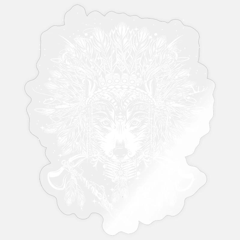 Chef loup avec couvre-chef Sticker taille S (10 x 10 cm)