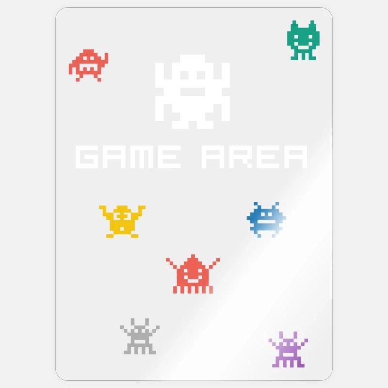 area di gioco pixel nerd pc konsole giocatore retrò Monste Adesivo