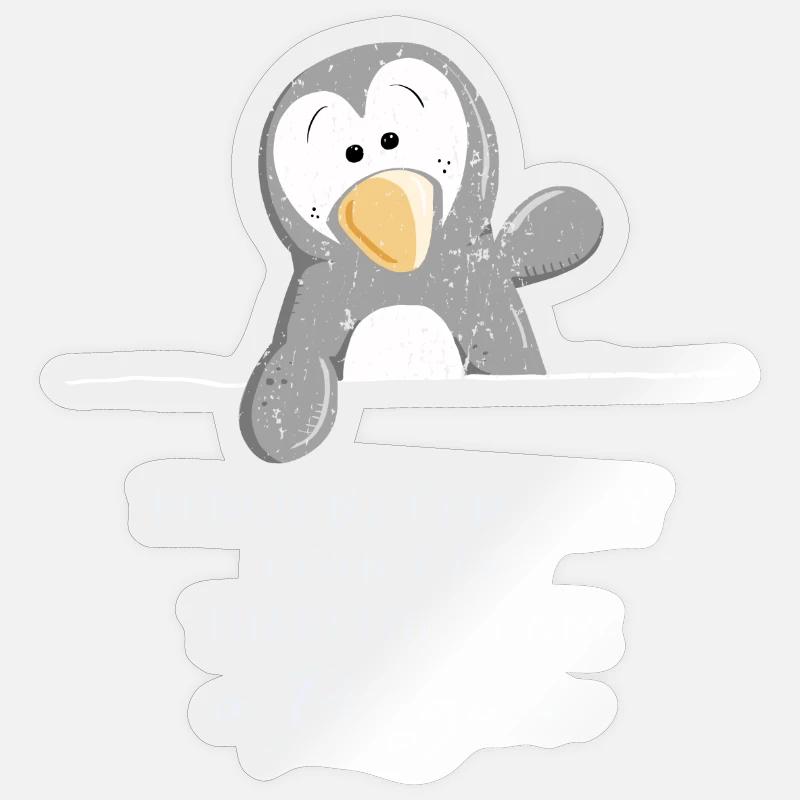 Penguins can not fly - penguin - penguins - Sticker size S (10 x 10 cm) - transparent glossy