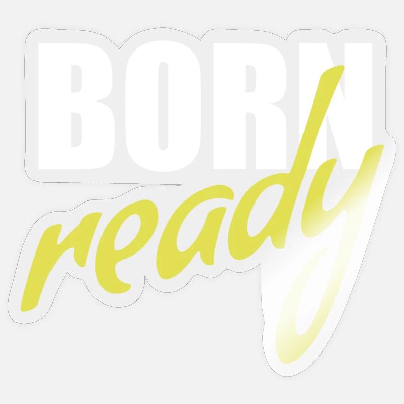 Né prêt - Sticker taille S (10 x 10 cm) - brillant transparent