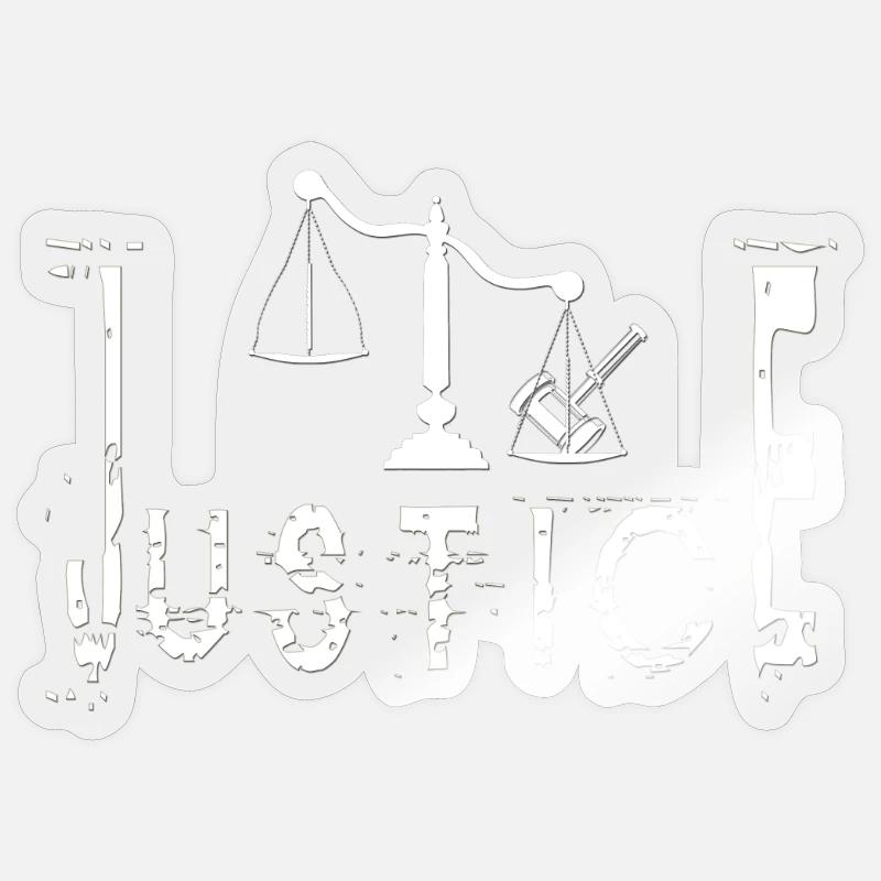 JUSTICE - Sticker taille S (10 x 10 cm) - brillant transparent
