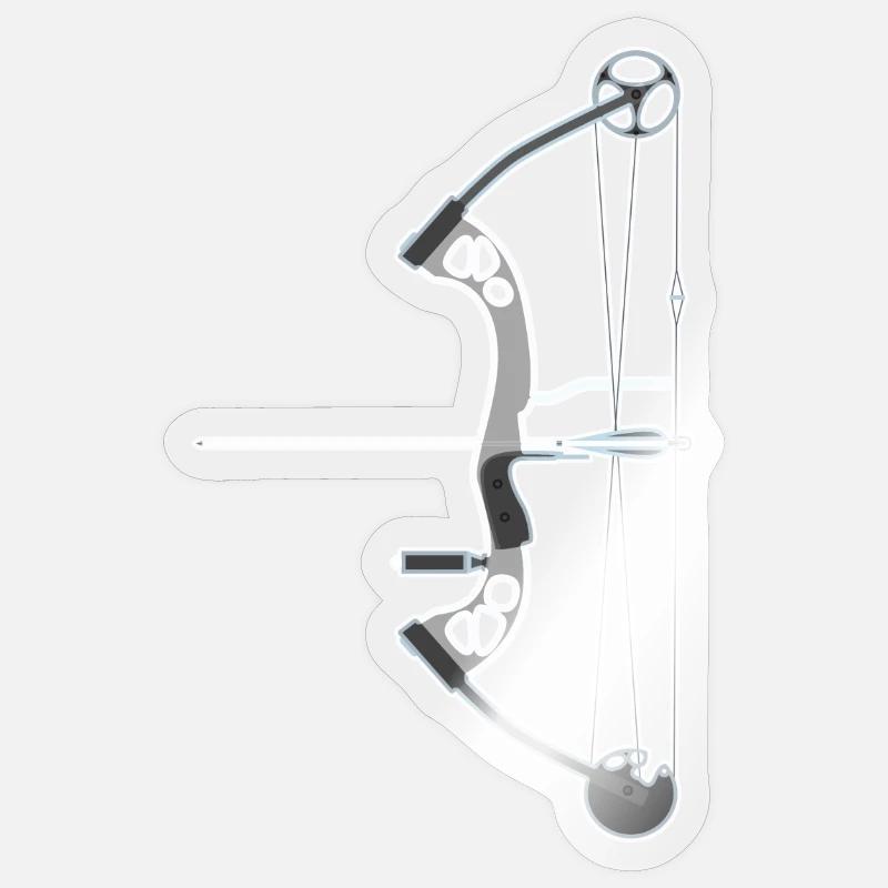 Bogenschießen Compoundbogen Sticker Größe S (10 x 10 cm)