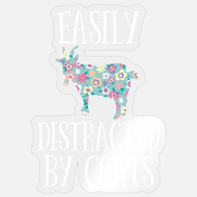 Easily Distracted By Goats - Sticker size S (10 x 10 cm) - transparent glossy