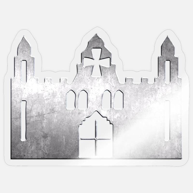 monastery - Sticker size S (10 x 10 cm) - transparent glossy