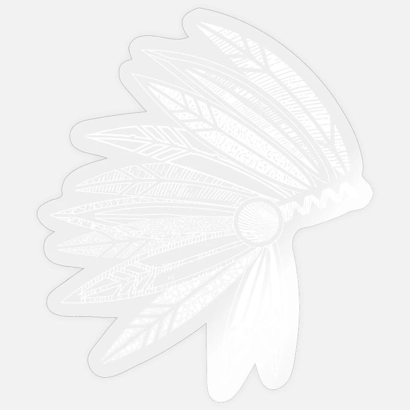 Kopfschmuck eines Häuptlings aus Federn Sticker Größe S (10 x 10 cm)