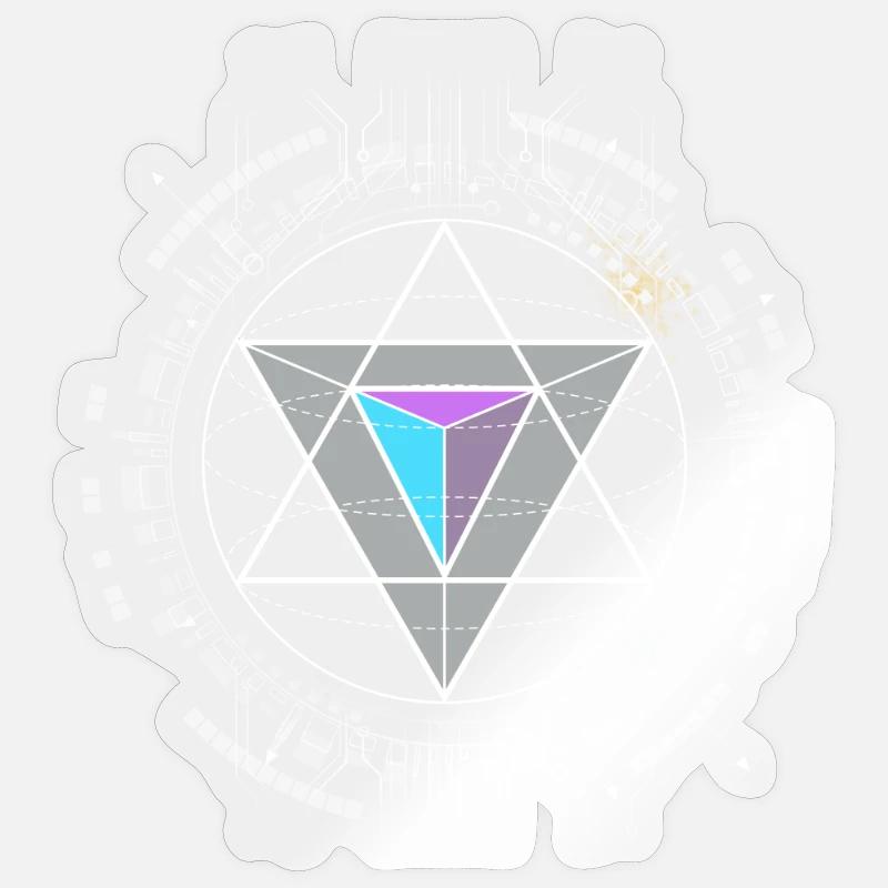nerd CPU pyramide illuminati game wow hacker code - Sticker Größe S (10 x 10 cm) - Transparent glänzend