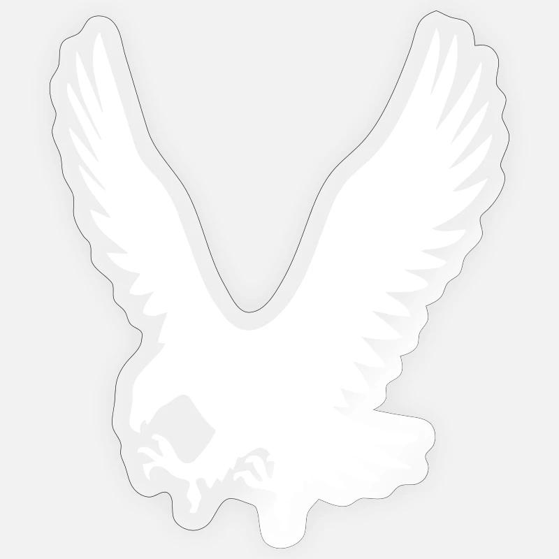 Eagles on attack - Sticker size S (10 x 10 cm) - transparent glossy