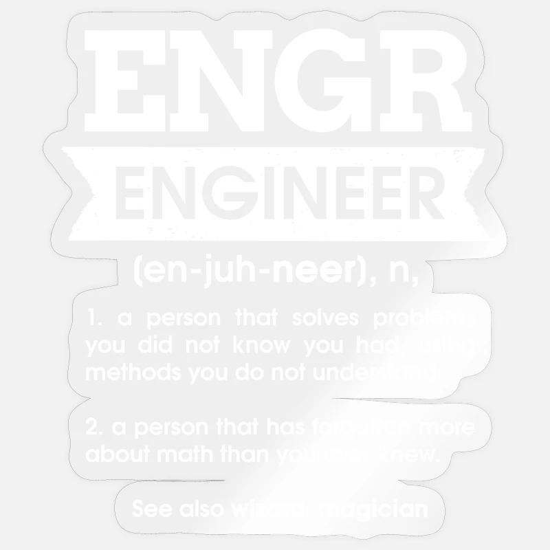 Engr Engineer Defintion Noun Gift Engineer Sticker size S (10 x 10 cm)