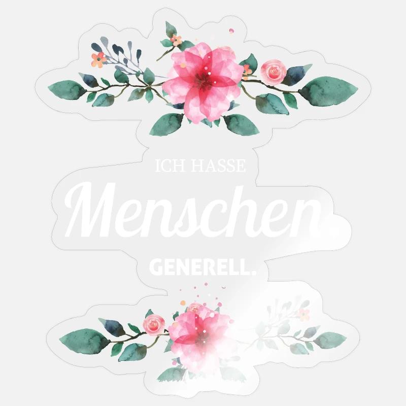 Ich Hasse Menschen Generell Sarkasmus Geschenk - Sticker Größe S (10 x 10 cm) - Transparent glänzend
