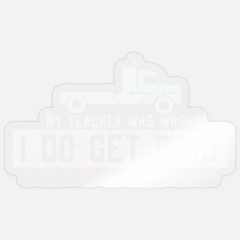 Chauffeur de camion - Sticker taille S (10 x 10 cm) - brillant transparent