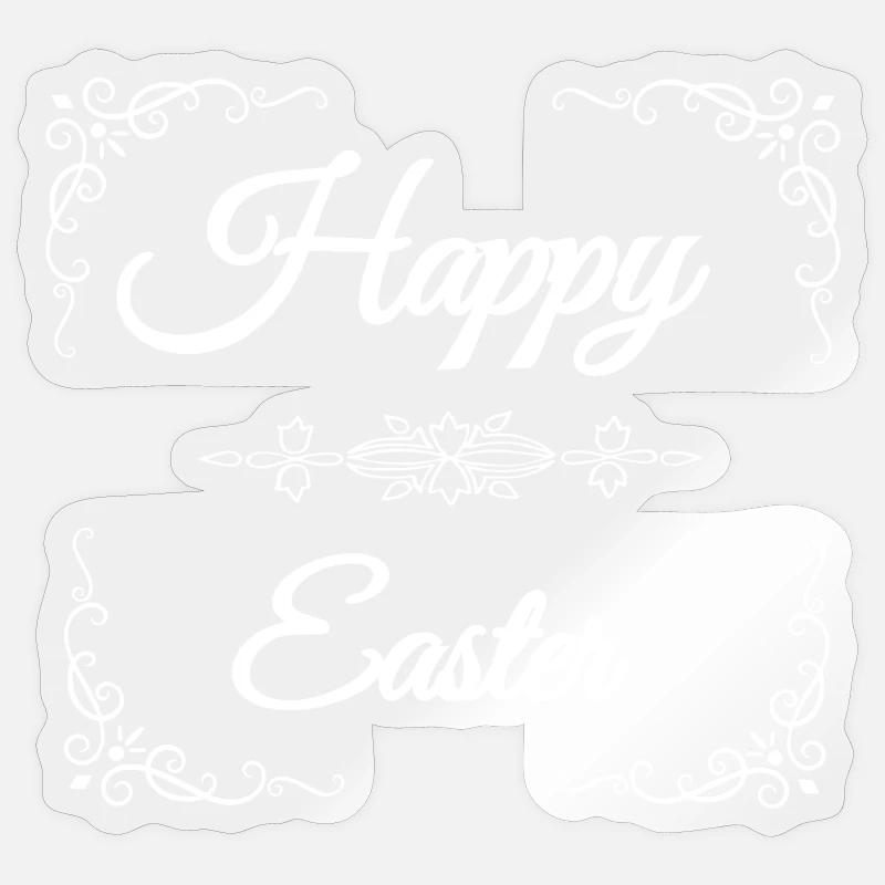 Happy Easter - Sticker Größe S (10 x 10 cm) - Transparent glänzend