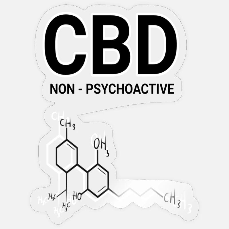 CBD - Sticker taille S (10 x 10 cm) - brillant transparent