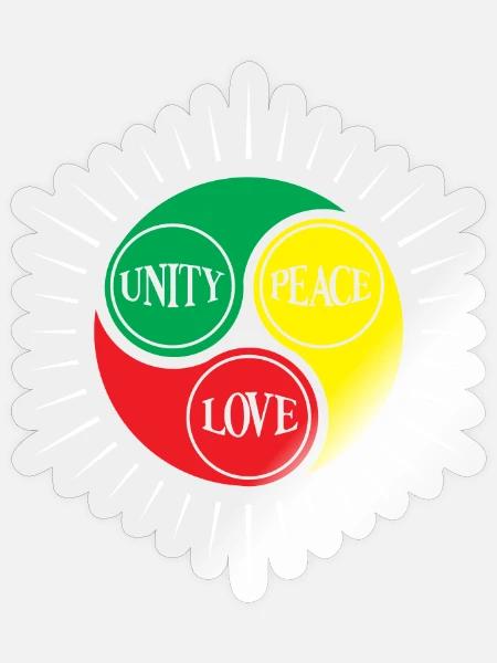 Mind Peace Love Triad Circle - Sticker Größe S (10 x 10 cm) - Transparent glänzend