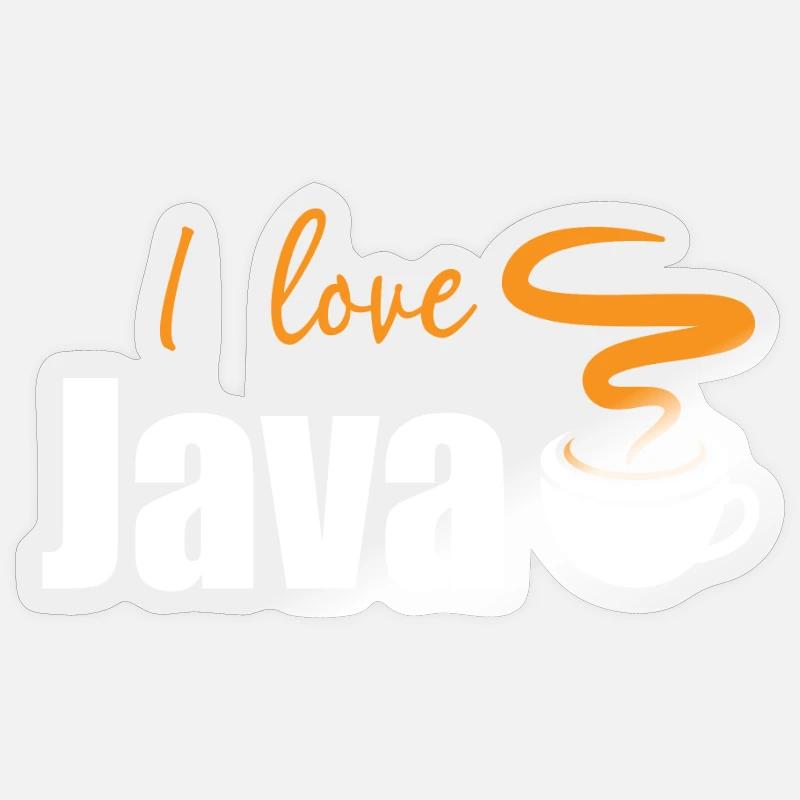 Ich liebe Java Sticker Größe S (10 x 10 cm)