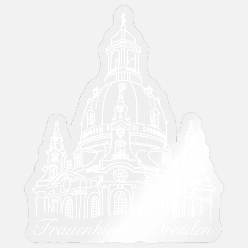 Frauenkirche Dresden Drawing - Sticker size S (10 x 10 cm) - transparent glossy