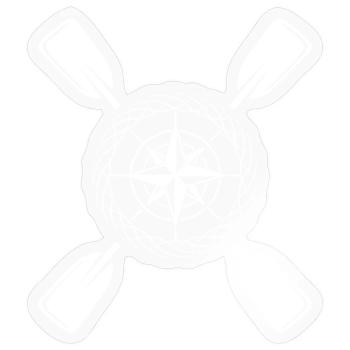 Kajak Paddel Kompass - Sticker Größe S (10 x 10 cm) - Transparent glänzend - Vorne