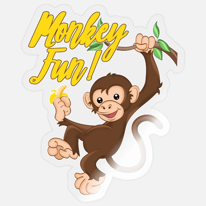 Monkey Fun Sticker Größe S (10 x 10 cm)