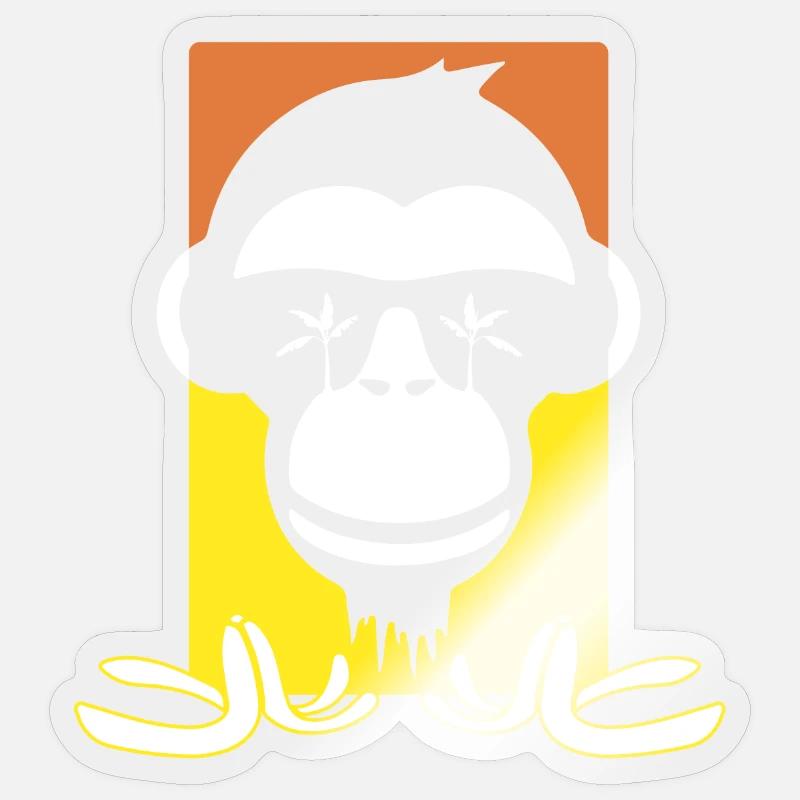 Funny Monkey - Sticker size S (10 x 10 cm) - transparent glossy