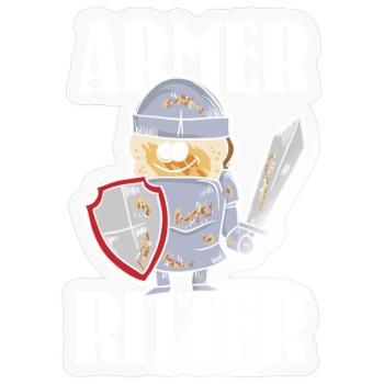 Armer Ritter, Frech Toast - Sticker Größe S (10 x 10 cm) - Transparent glänzend - Vorne