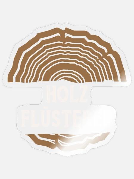 Holz Holz Flüsterer - Sticker Größe S (10 x 10 cm) - Transparent glänzend