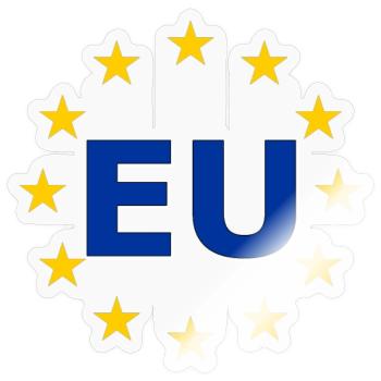 EU Symbol im Sternenring - Sticker Größe S (10 x 10 cm) - Transparent glänzend - Vorne