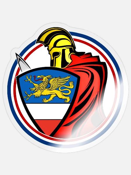 Rostock Schwertkämpfer - Sticker Größe S (10 x 10 cm) - Transparent glänzend