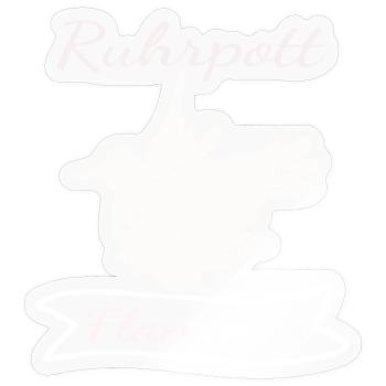 Ruhrpott Flamingo - Sticker Größe S (10 x 10 cm) - Transparent glänzend - Vorne