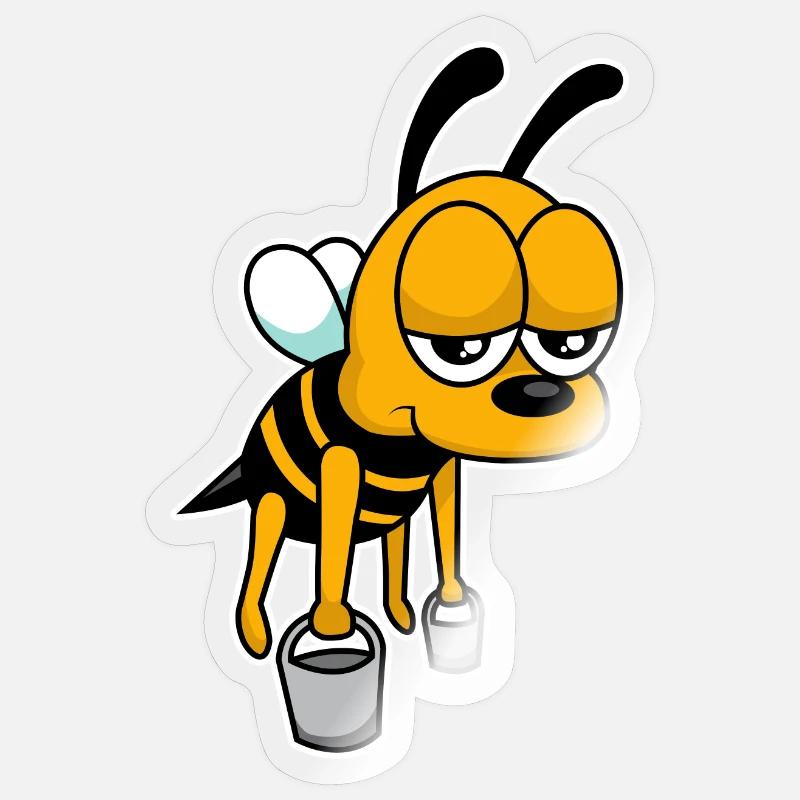 Arbeits-Biene - Sticker Größe S (10 x 10 cm) - Transparent glänzend