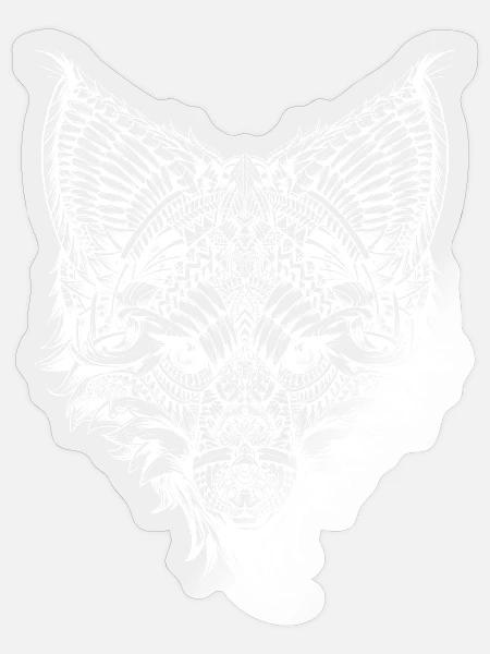 Fuchs Fox Design Tribal Tiere Tees | Men Women - Sticker Größe S (10 x 10 cm) - Transparent glänzend