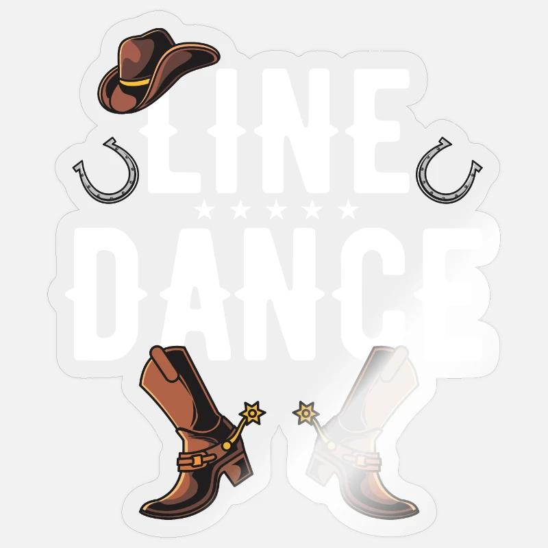 line dance - Sticker size S (10 x 10 cm) - transparent glossy