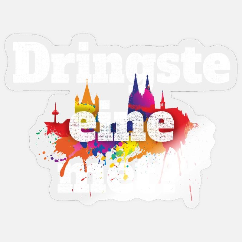 Dringste Eine Met Kölsch Köln Kölner Grundgesetz - Sticker Größe S (10 x 10 cm) - Transparent glänzend