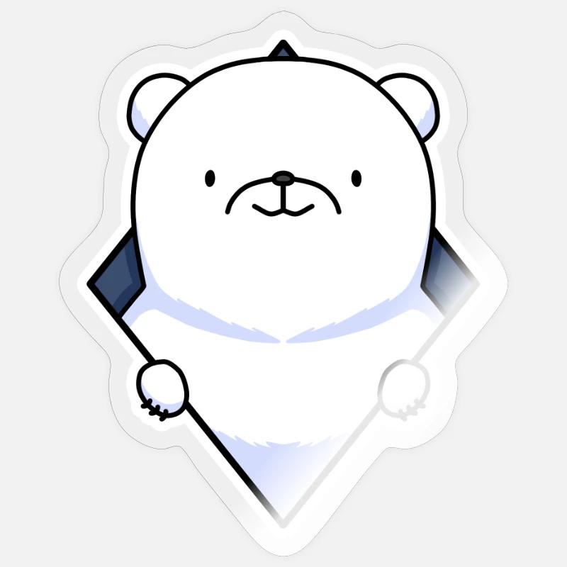 Polar Bear - Sticker taille S (10 x 10 cm) - brillant transparent