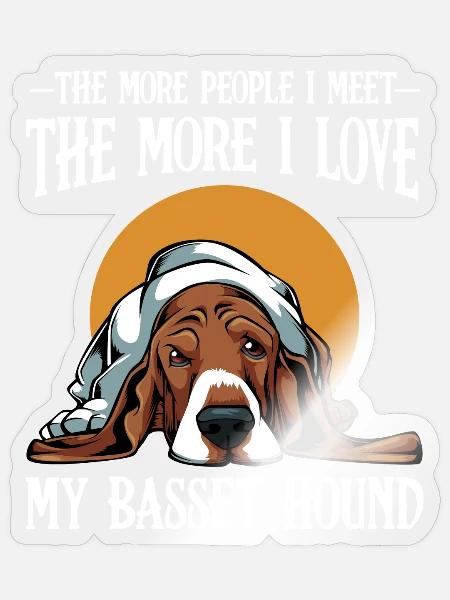 Mehr Liebe für Basset Hound - Sticker Größe S (10 x 10 cm) - Transparent glänzend