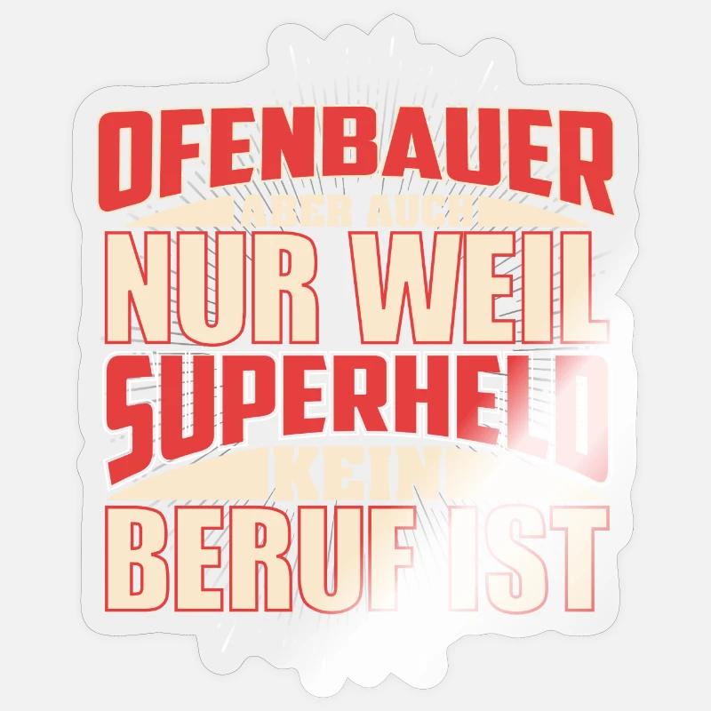 Ofenbauer Superheld Sticker Größe S (10 x 10 cm)